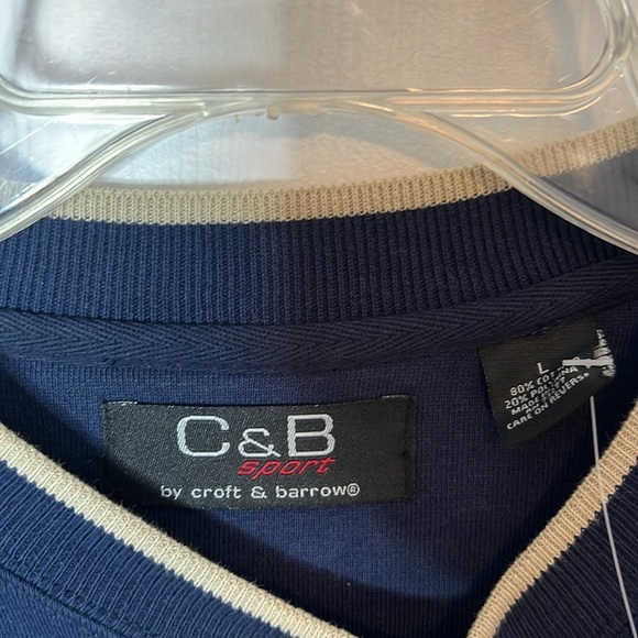 VINTAGE NWT C&B Sport Embroidered Sweatshirt  Pullover Crewneck - Navy  Large - Picture 3 of 6